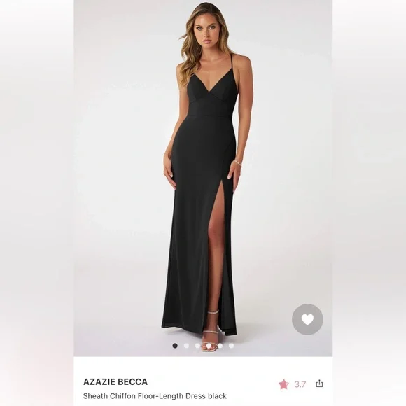 Azazie | Dresses | Azazie Black Becca Bridesmaid Dress | Poshmark